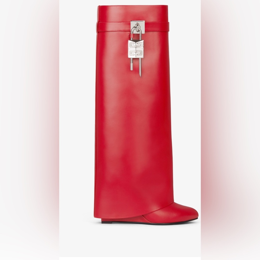 Authentic Givenchy Red Shark Lock Boots